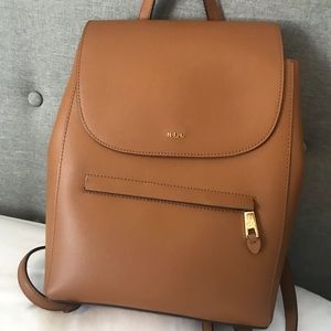 Ralph Lauren backpack genuine leather tan orange